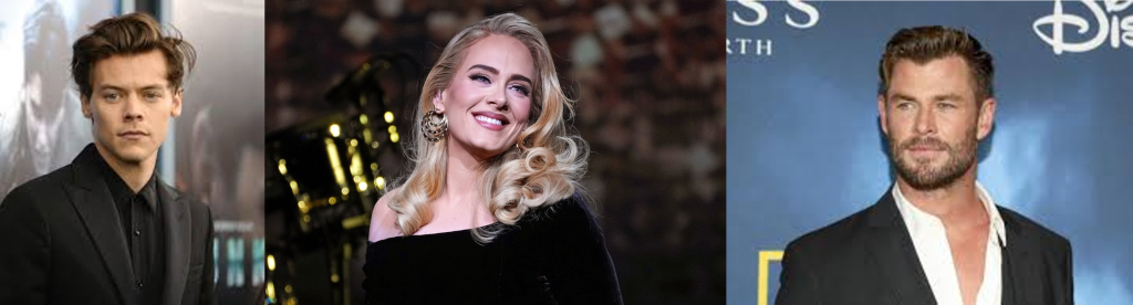 Harry Styles, Adele, Chris Hemsworth